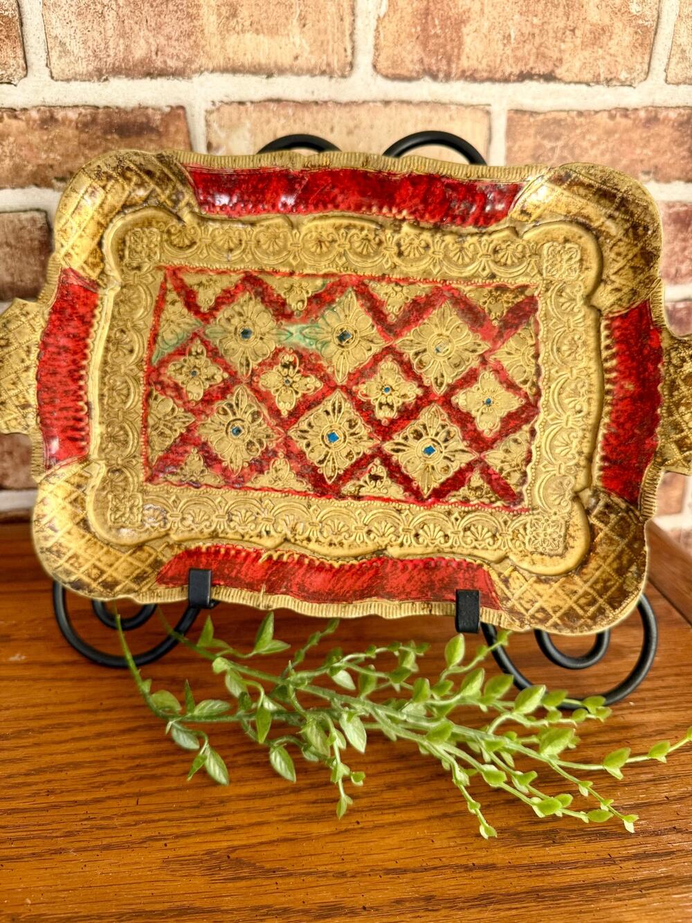 Vintage Italian Florentine Gold Leaf Tray